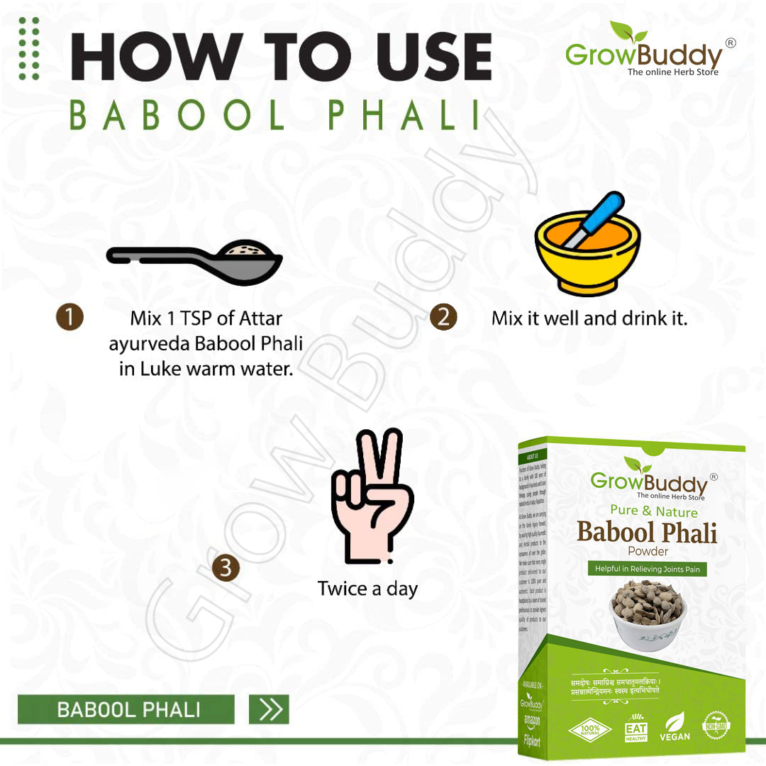 GrowBuddy Babool Phali Powder (250 grams) - Babool Fali - Kikar Phali - Kikar Fali