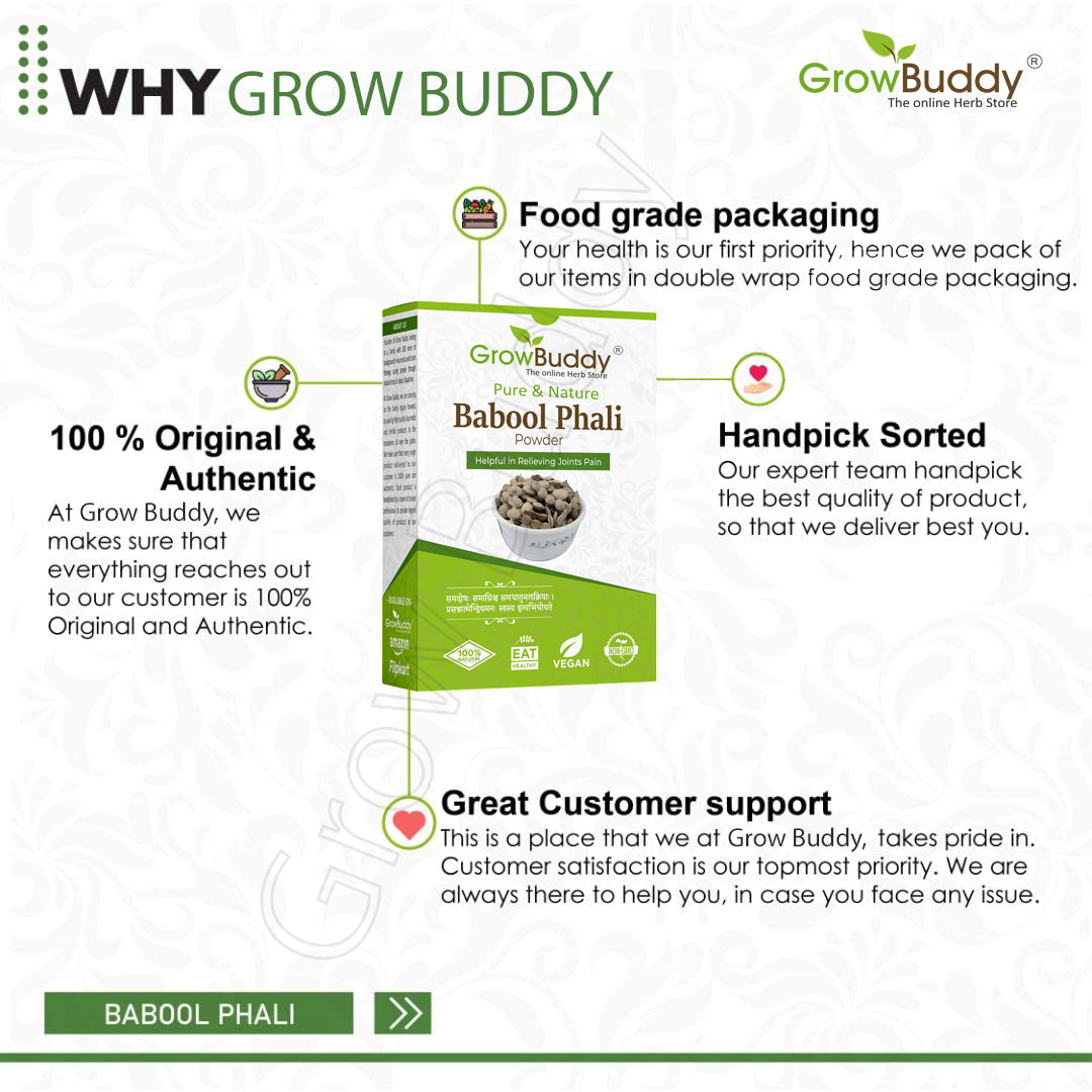 GrowBuddy Babool Phali Powder (250 grams) - Babool Fali - Kikar Phali - Kikar Fali