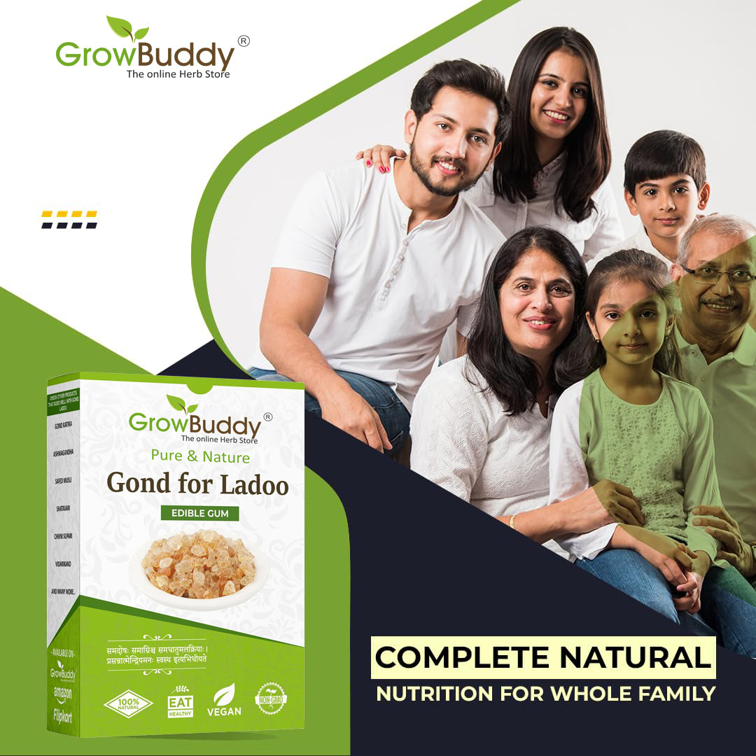 GrowBuddy Edible Gond for Laddu 250 grams | Babul Gond for Ladoo | Edible gum | 100% Natural, No Preservatives (250 grams)