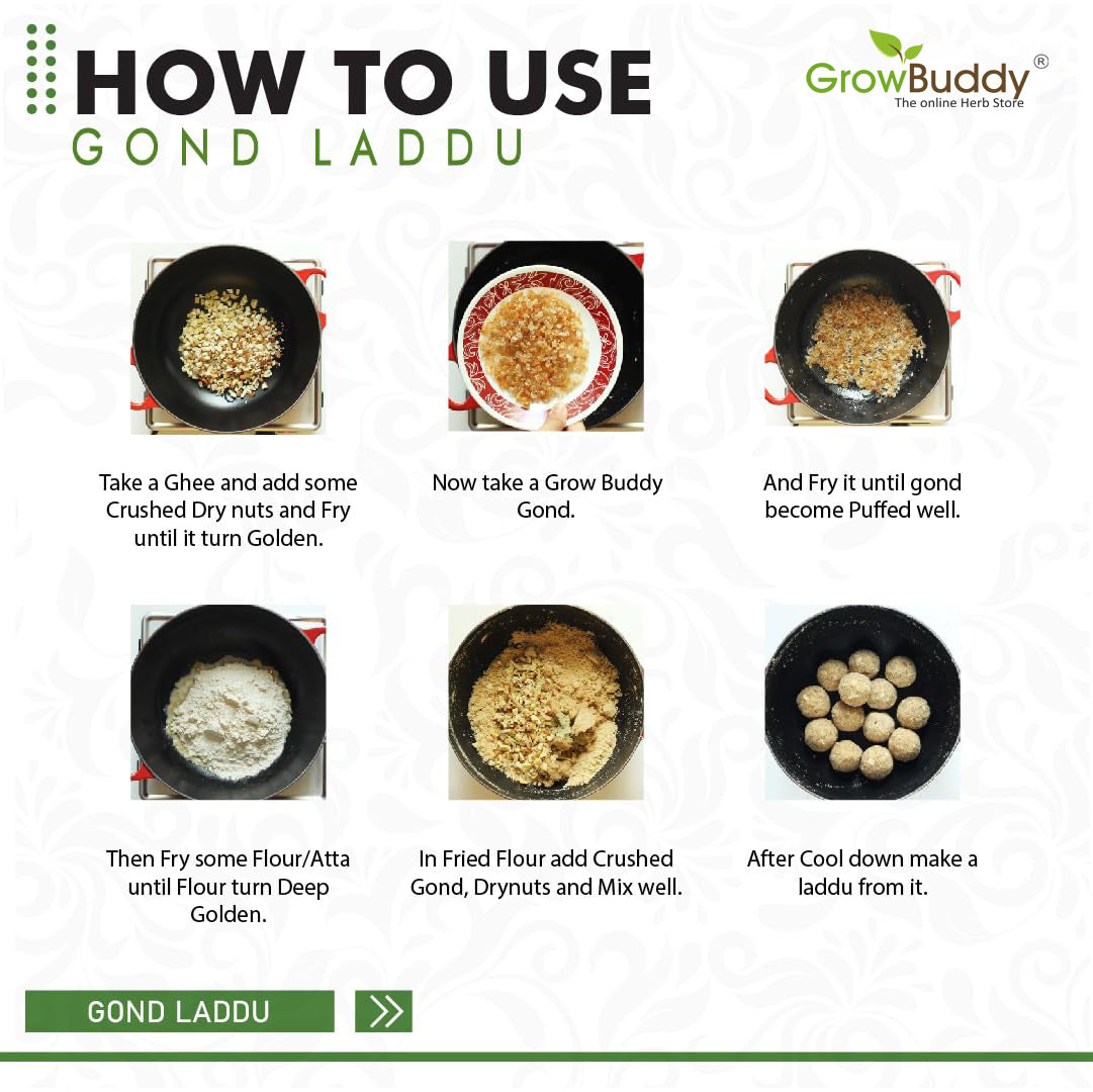 GrowBuddy Edible Gond for Laddu 250 grams | Babul Gond for Ladoo | Edible gum | 100% Natural, No Preservatives (250 grams)