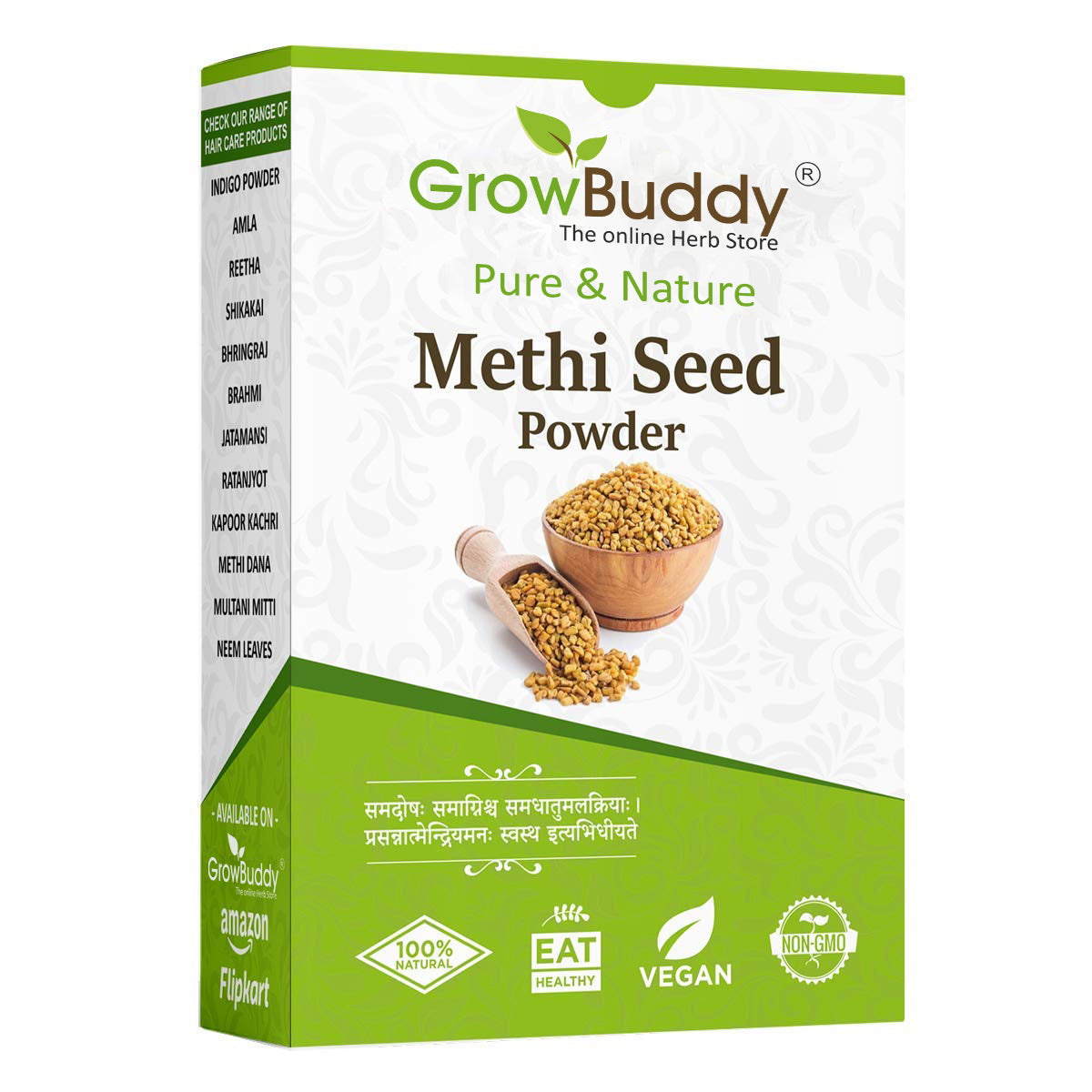 GrowBuddy Methi Seed Powder For Hair Growth - 200 g | Fenugreek Powder