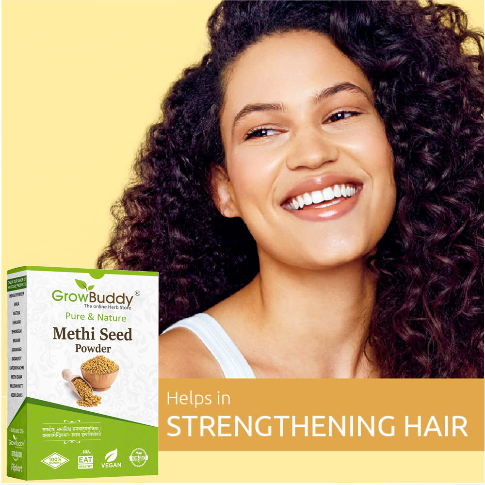 GrowBuddy Methi Seed Powder For Hair Growth - 200 g | Fenugreek Powder