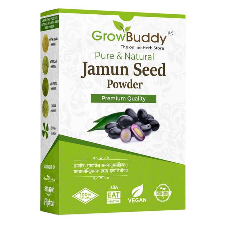 Growbuddy Jamun Seed Powder for Diabetes - 250 gram