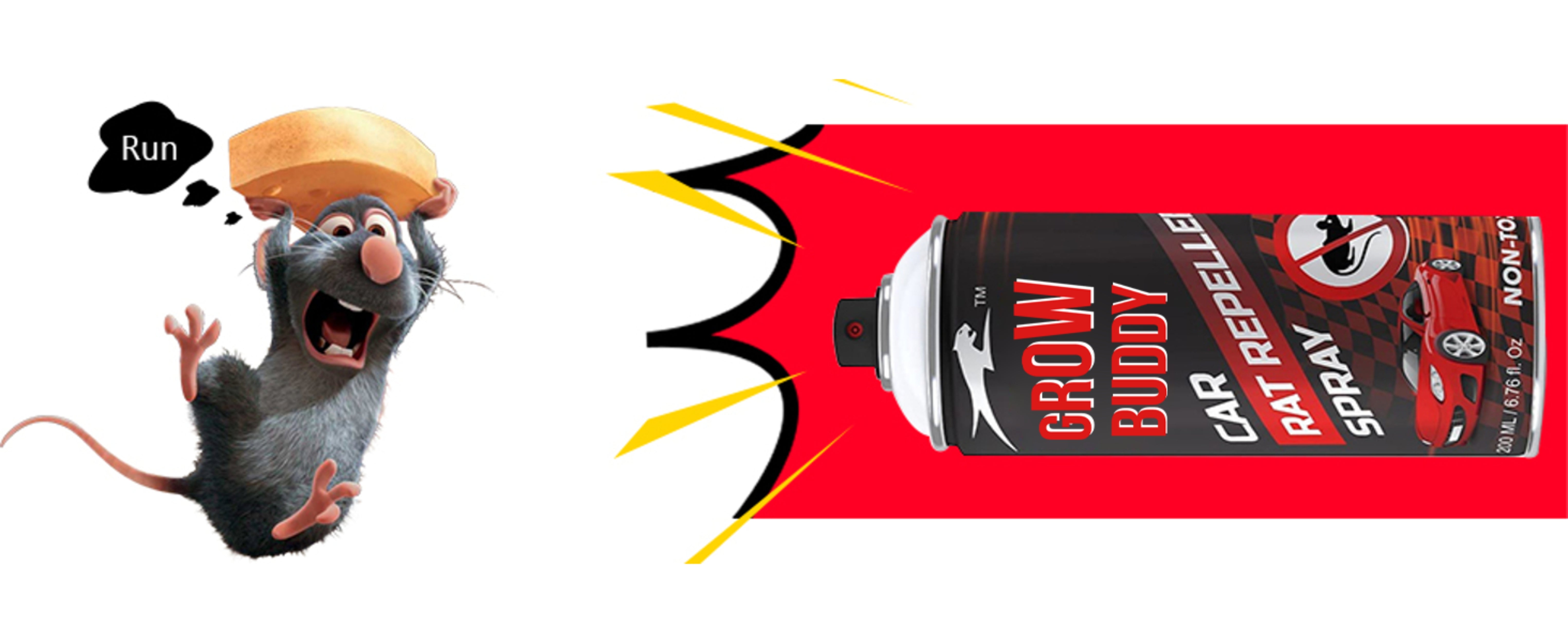 GrowBuddy No Entry Rat Repellent Spray for Cars Highly Effective with and Lasts 1 Year Leak Free Easy to Spray Nozzle 1st time in India (1) - FORMULATION 1 X