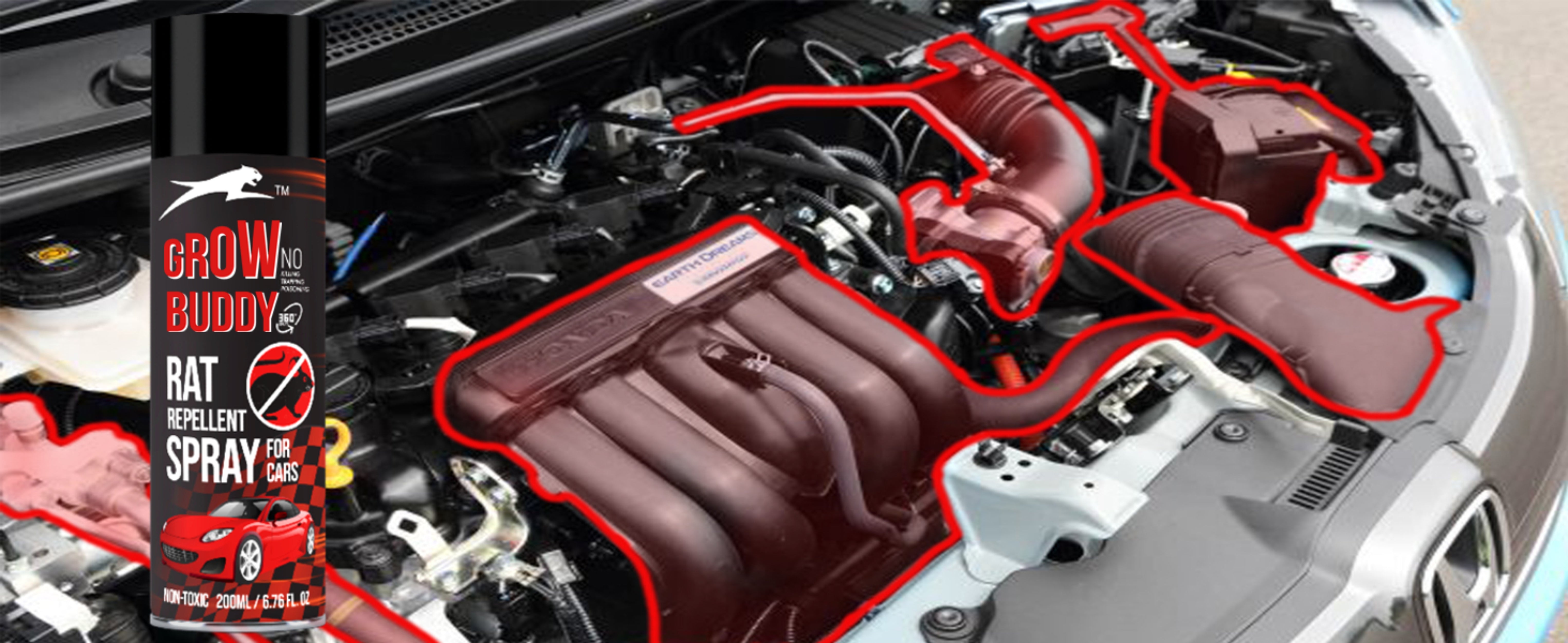 GrowBuddy No Entry Rat Repellent Spray for Cars Highly Effective with and Lasts 1 Year Leak Free Easy to Spray Nozzle 1st time in India (1) - FORMULATION 1 X